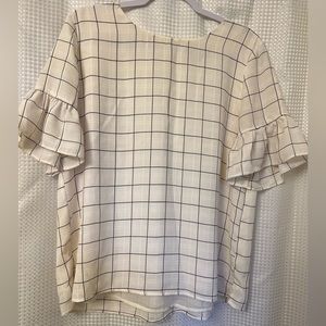 Loft Windowpane Babydoll Top